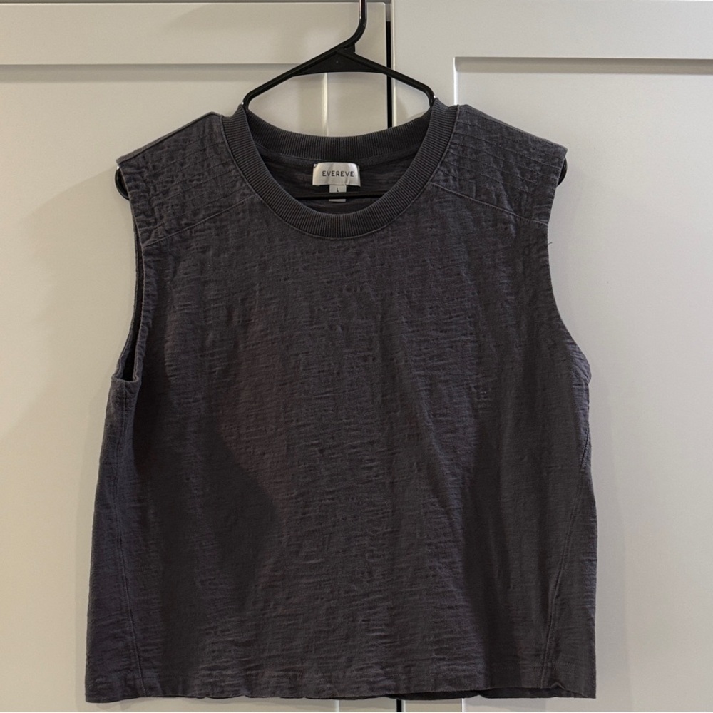 Evereve Charcoal Sleeveless Muscle Tee
